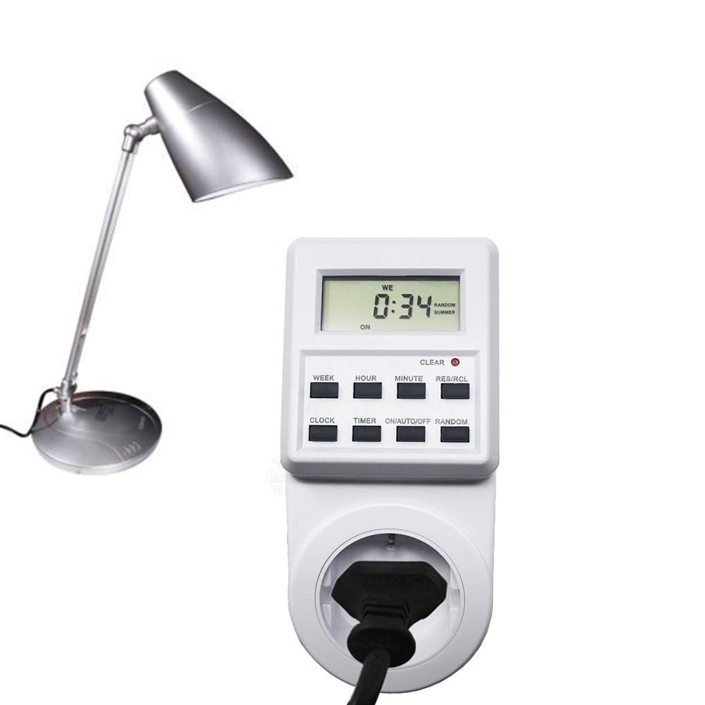 Вилка европейского стандарта, таймер, 230 В, 16 А, еженедельная программируемая розетка с таймером, цифровая розетка с ЖК-дисплеем