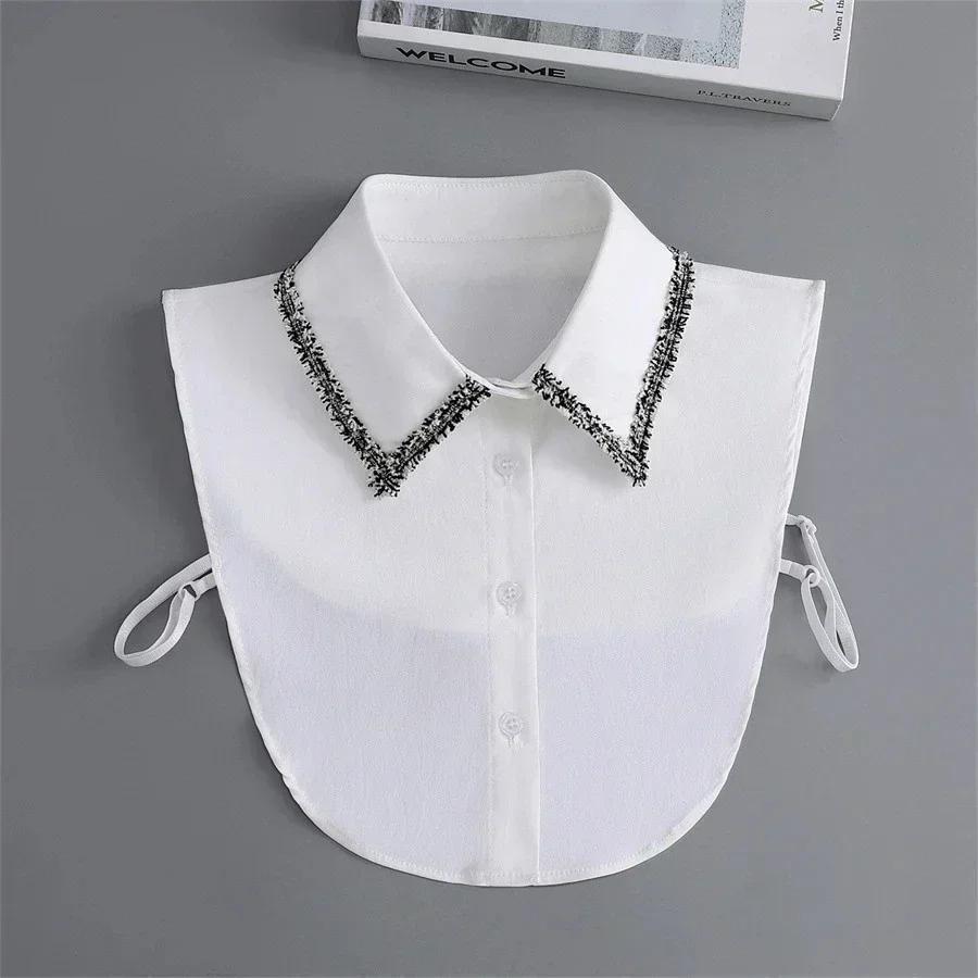 Hollow Lace Chiffon Doll Cotton Fake Collar Blouse Sweater Detachable Shirt Collar False Collar Lapel Women Top Collars Decor