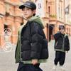 Winter Warm Boys Patchwork Cotton Hooded Zip Jackets School Kids Coats Children Outfits Windbreaker