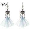 Vintage Style Earrings 1 Pair Halloween Earrings, Spooky Gothic Skeleton Dangle Skull Jewelry Drop Punk Articulated for Women Unique Costume