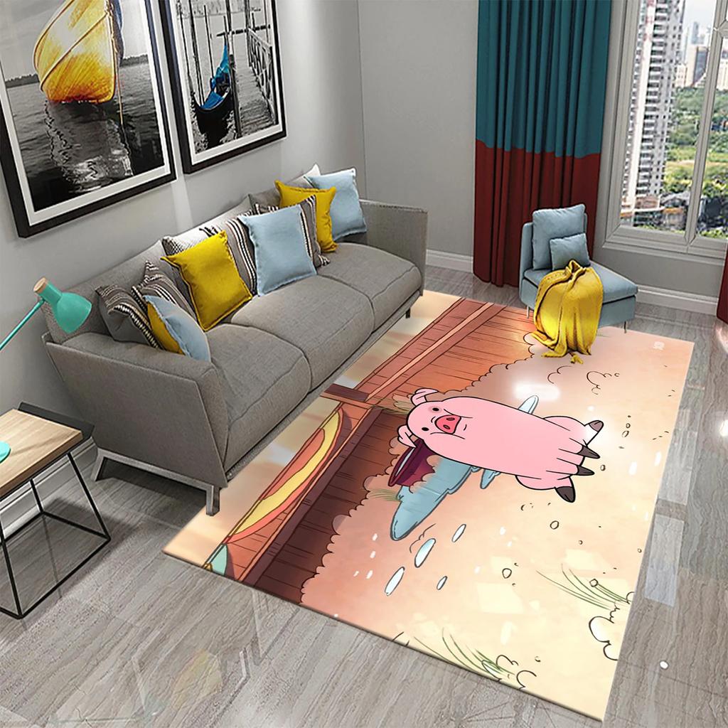 Милый мультяшный ковер с изображением свиньи, прекрасный коврик для пола с животным для декора ванной комнаты, ковер противоскользящий для гостиной, кухни, спальни, коврики-придверные коврики