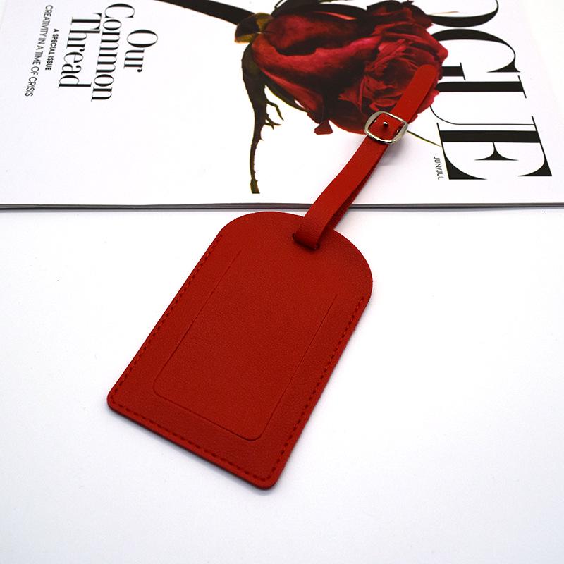 Настраиваемая багажная бирка из ПУ кожи с металлической пряжкой и фирменной бумагой