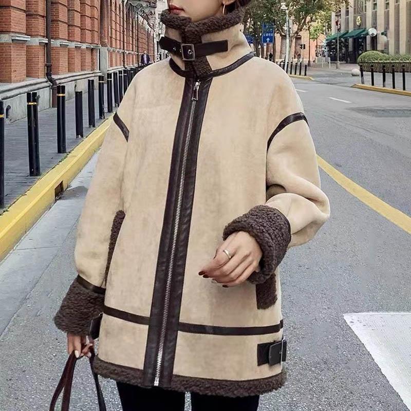 Jacket Women's Fall and Winter Short Loose Padded Thickened Warm Jacket Versatile Comfortable Casual High Collar Jacket