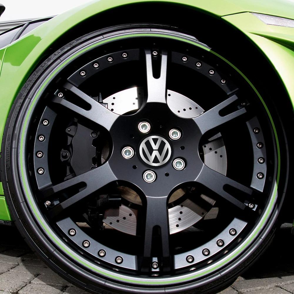 lijk1 4pcs 56/60/65mm Car Wheel Center Hub Caps Dust Cover Sticker For Volkswagen GTI Golf Polo Passat VW CC Tiguan T-ROC Jetta Taigo