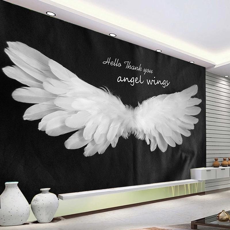 3D настенные обои абстрактный европейский ангел с белыми крыльями фото настенная живопись гостиная ТВ диван фон стена домашний декор