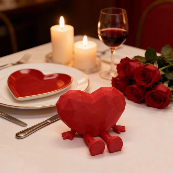 Набор из 2 фигурок-сердечек для стола, интерактивные подвижные ноги и руки, украшение, уникальный символ любви, украшение, декор для офиса и дома, подарок