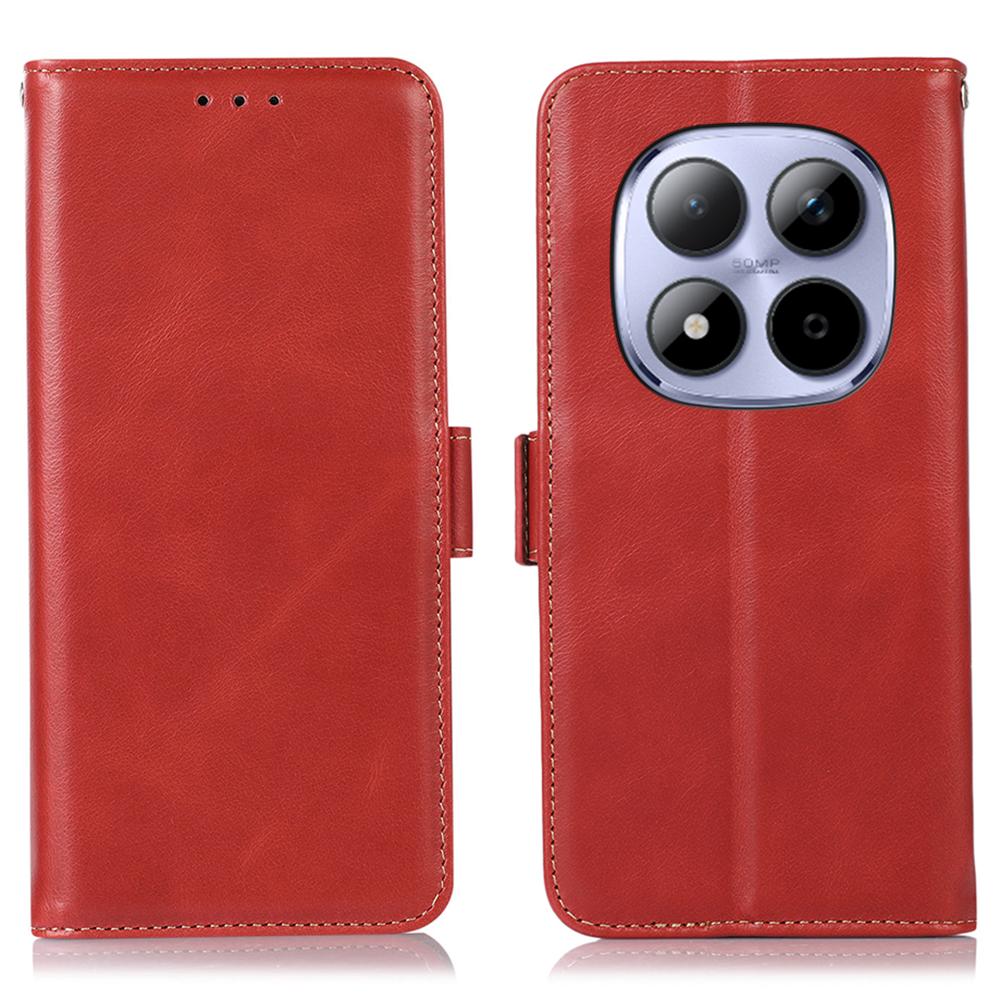 Для Xiaomi Redmi Note 15 Pro 4G (Глобальный) Чехол-кошелек из натуральной коровьей кожи с защитой от RFID, чехол для телефона