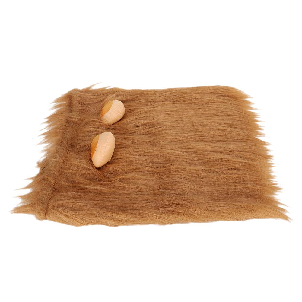 Lion Mane Wig Headgear Fancy Dress Up Halloween Clothes Mane Wig for Dogs Pet CostumeLight Brown L