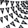 10pcs Pirate Banner Skull Halloween Pirate Flag Birthday Party Decorations Triangle Pennant Bunting Decor Skeleton Pennant Pirate Skull Pennant