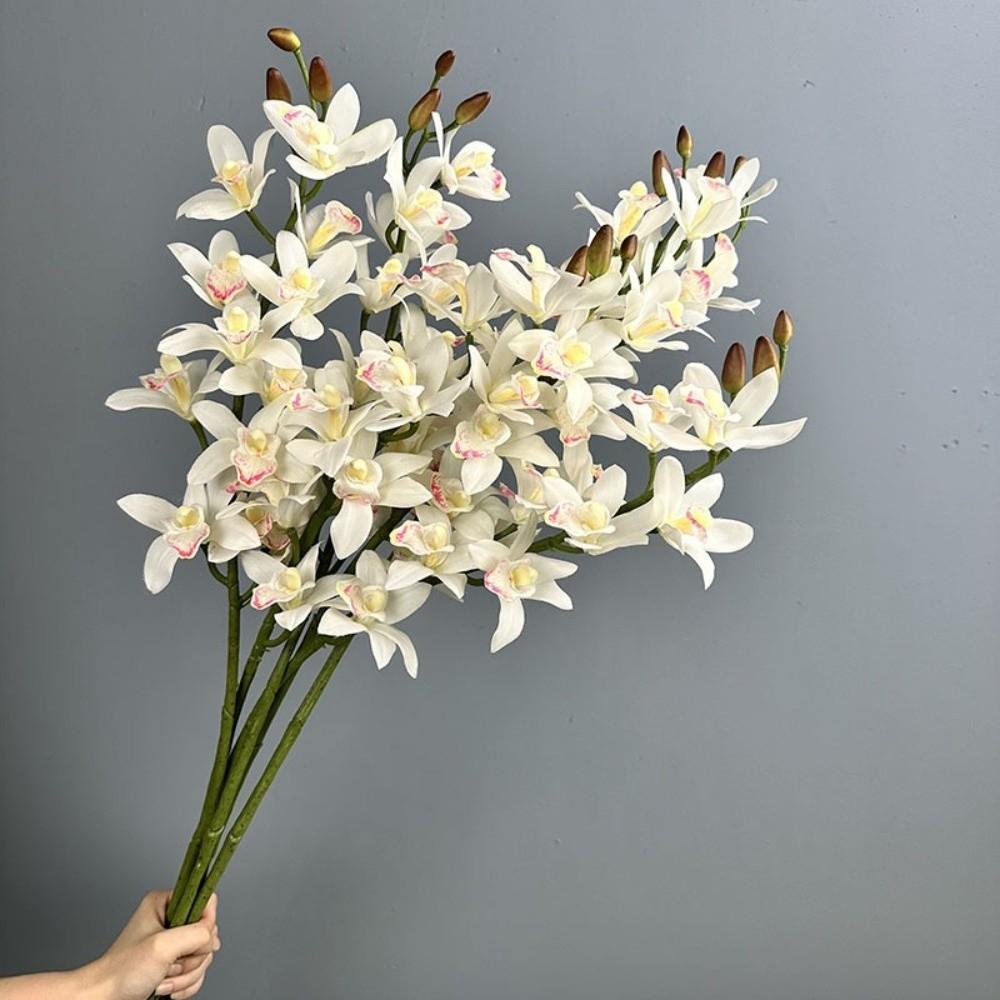 Real Touch Simulation Cymbidiums Handmade Artificial Orchid Flower Fake Flowers Home Decoration