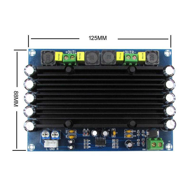 XH-M546 TPA3116D2 Digital Amplifier Board 150W×2 Dual Channel Built-in Pre-amplifier DC 12-24V Class D Super High Power Audio Module