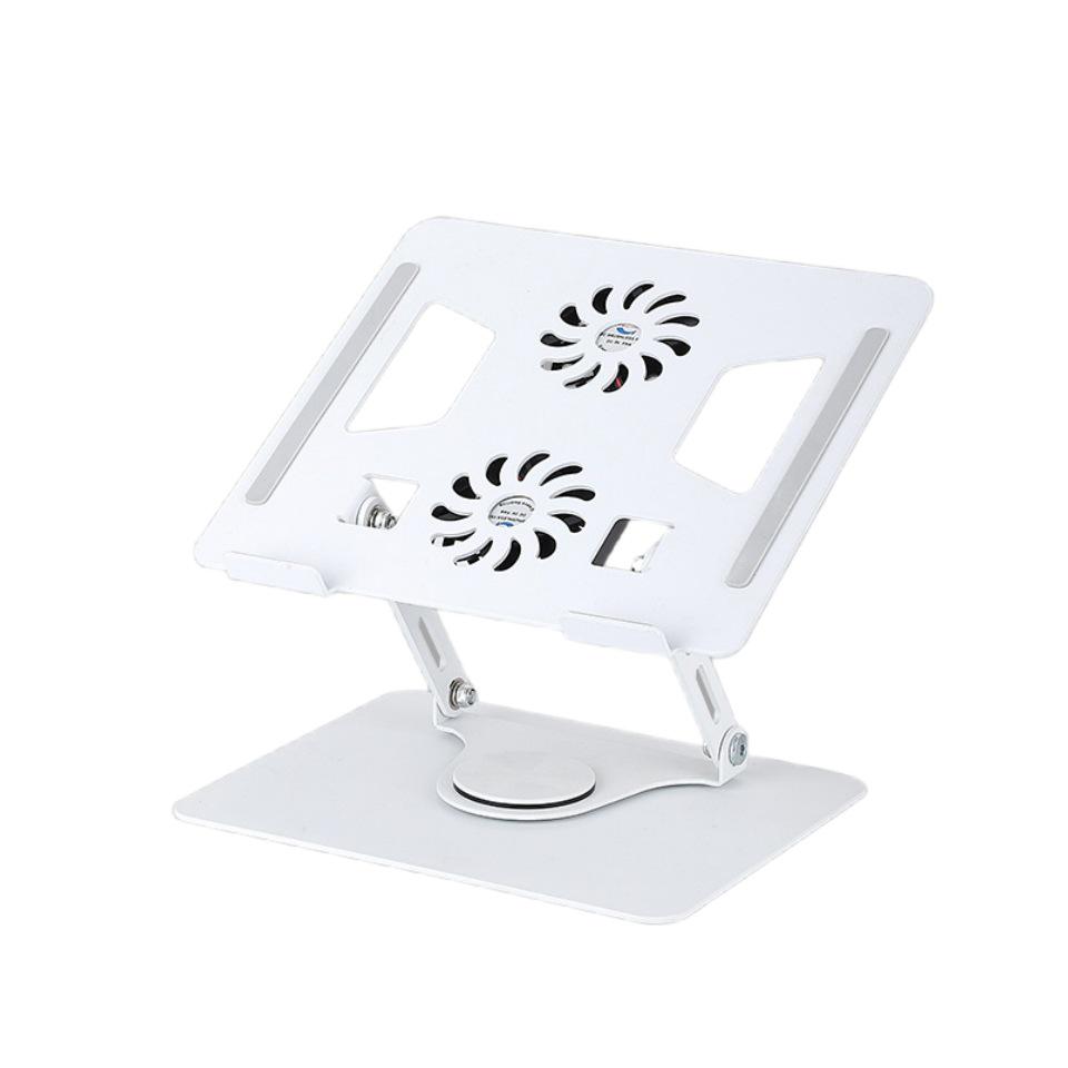 Вращающаяся на 360° металлическая подставка для ноутбука с охлаждающим вентилятором