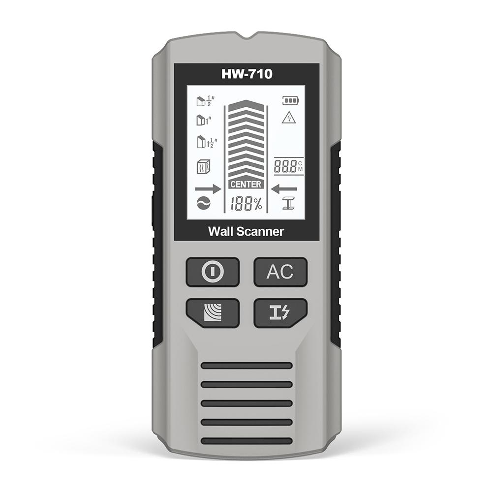 Металлоискатель 6 в 1 для стен, с подсветкой, искатель стоек, детектор кабелей под напряжением, металлоискатель, ЖК-дисплей, электронный сканер стен