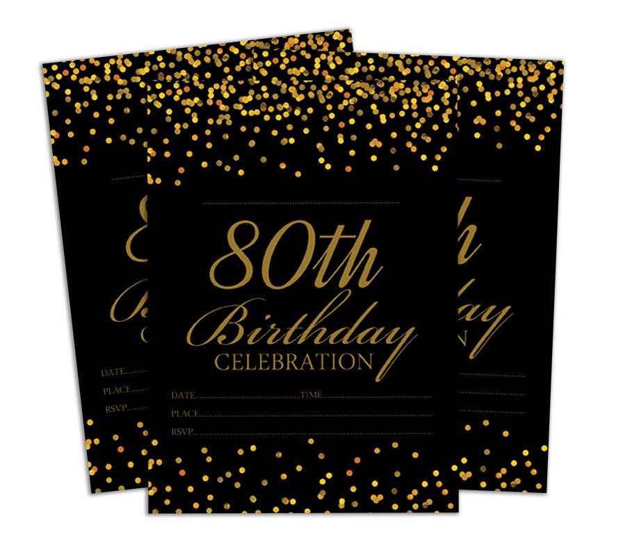 Darling Souvenir Black Birthday Invitation Card Printable Fill or Write In Blank Invites Party Supplies Pack Of 28 5 X 7