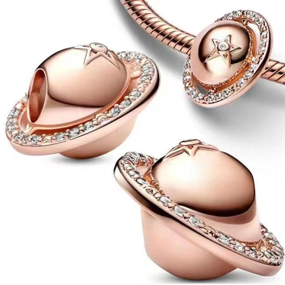 New 925 Silver Gold Plating Rabbit Cross Coffee Cup Pinecone Charms Beads Fit Original Bracelet Accessories For Women Gift