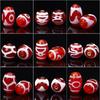 Tibetan Agate Honghong Meat Round Swastika Dzi Beads, Antiqued Weathered Texture for DIY Bracelets & Necklaces