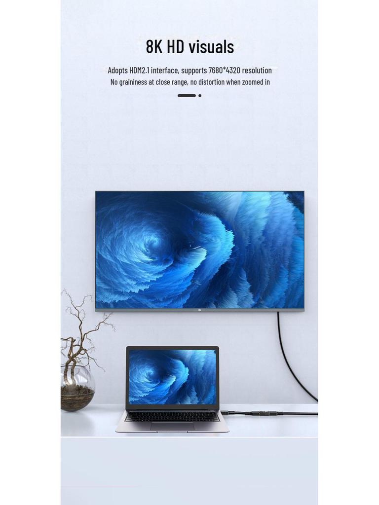 Адаптер-удлинитель HDMI Biaz 8K, гнездо-гнездо, версия 2.1, 60 Гц, черный