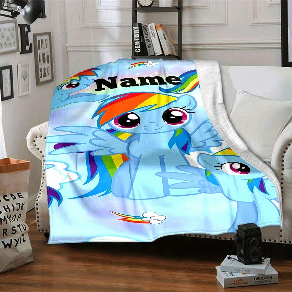 Rainbow Dash Blanket With Customizable Name Comfortable In All Seasons Suitable For Sofas Beds Travel Camping And Office Decoration A Perfect Gift For