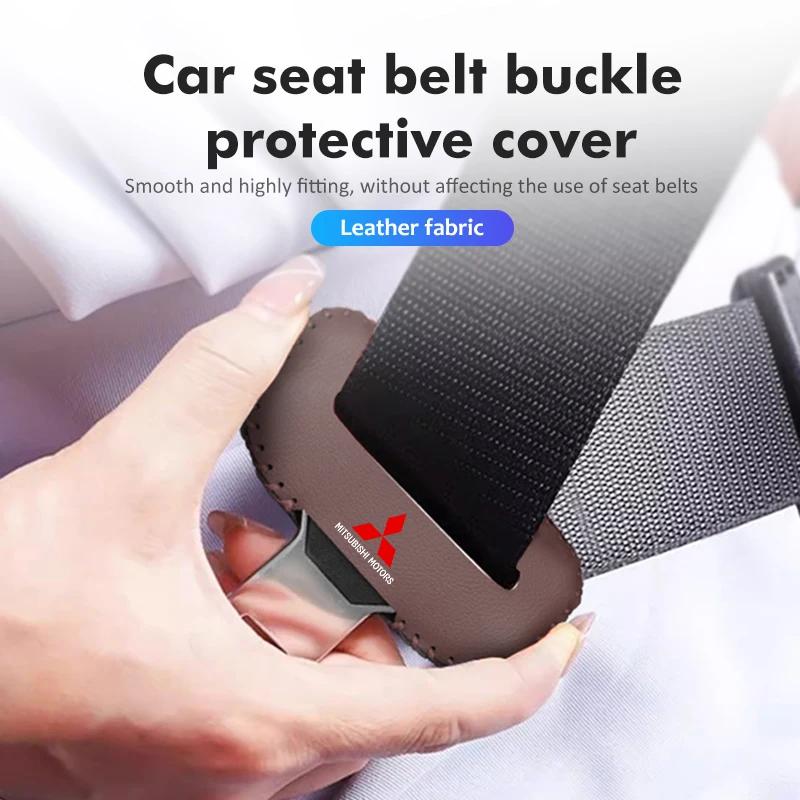 wszm6 Anti-noise Seatbelt Buckle Protection Sleeve Car Accessories for Mitsubishi ASX Triton Outlander Sport Pajero Montero Lancer 10