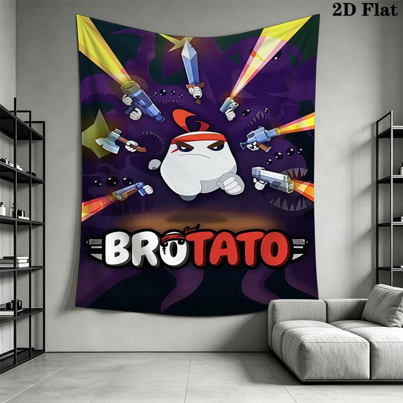 Brotato Wall Hanging Printed Fabric Blanket Decorative Tapestries for Bedroom Living Room Home Decor