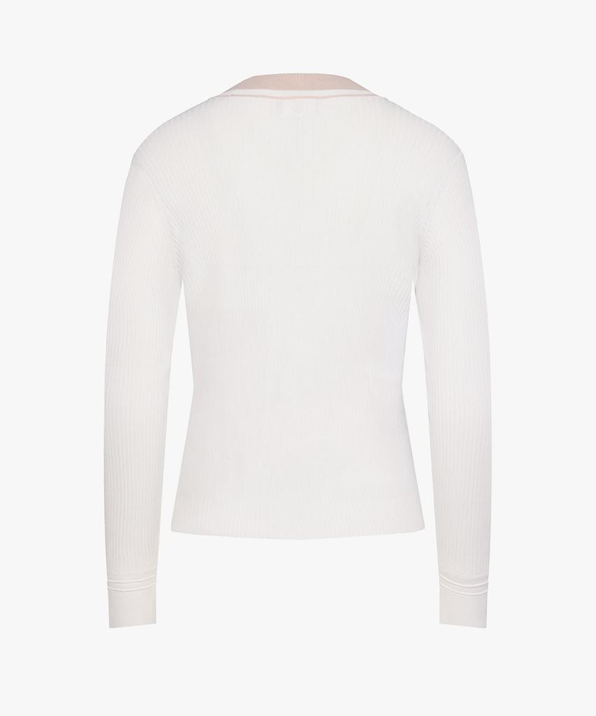 Fairliar Golf Contrast V-Neck Cardigan (White)