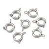 5pcs Stainless Steel Spring Clasp Round Keychain Clips Hook Buckles Connector for Bracelet Necklace DIY Jewelry Making Supplies