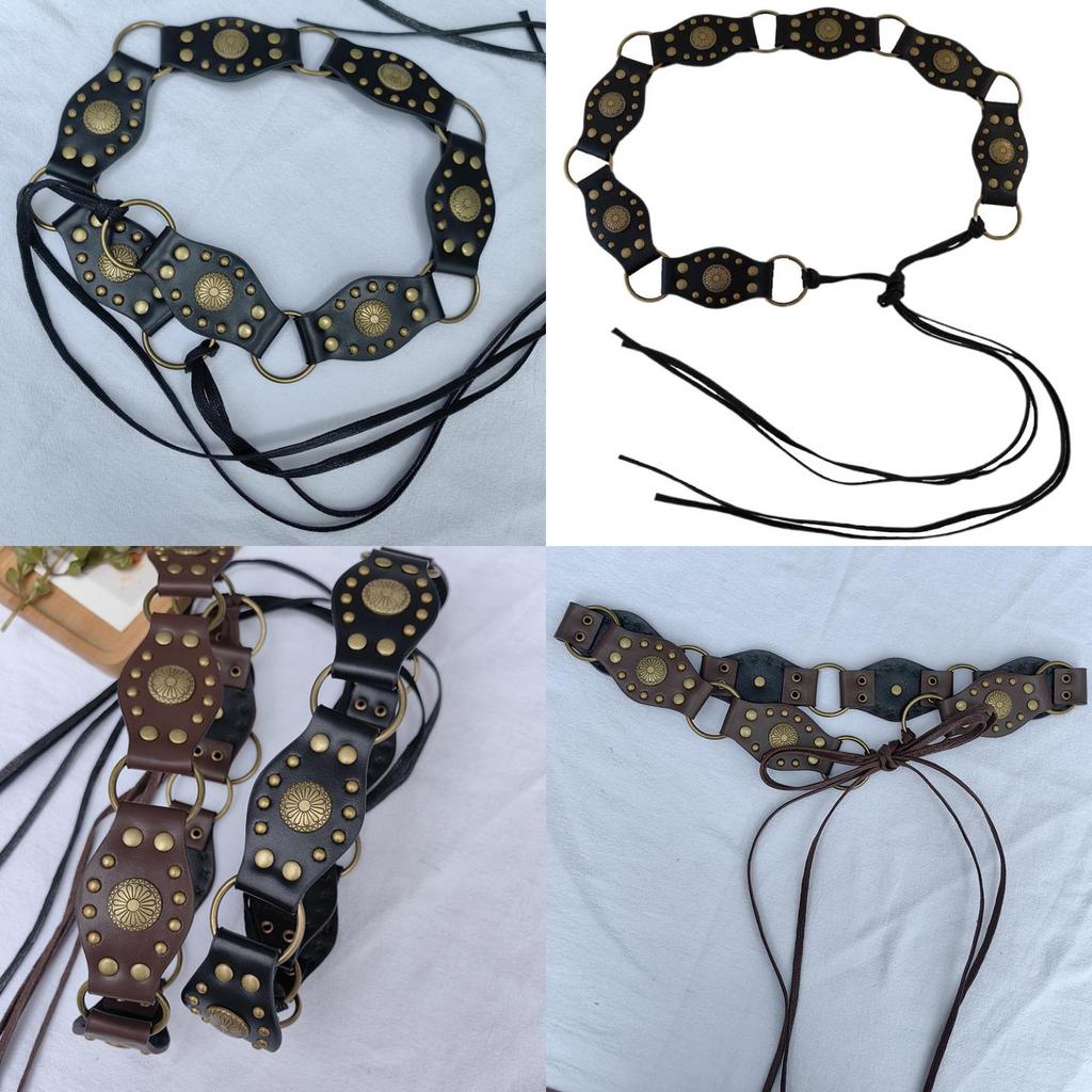 Handmade Hollow Pattern Western Pu Leather Belt For Women Stylish Summer Accessory