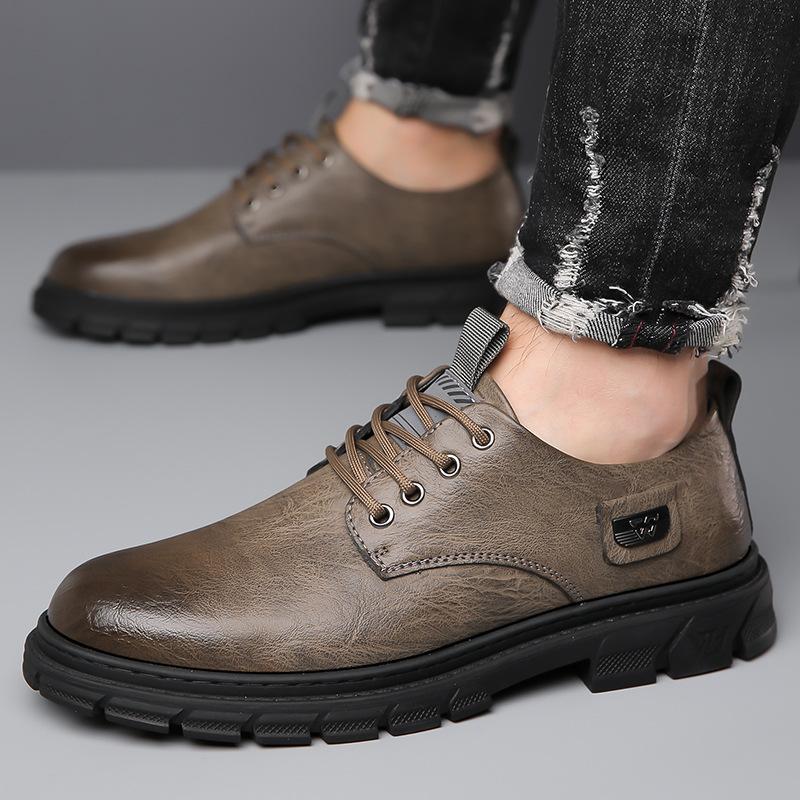Fashion Men's Leather Shoes, Men's Casual Leather Shoes, Comfortable and Breathable Men's Shoes, Work Shoes, Workwear Shoes, Rain Shoes