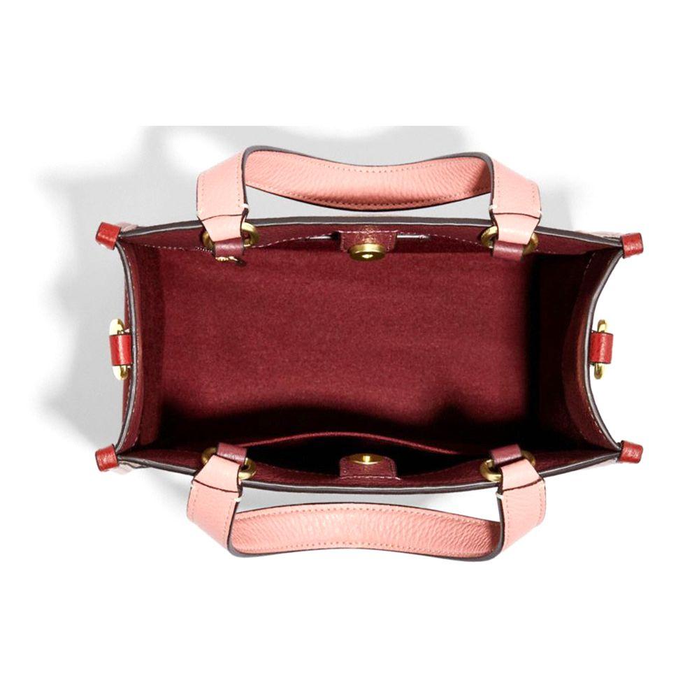 Coach Сумка-тоут Dempsey 22 с животным значком Игривый милый кот из холста и кожи Женская сумка-тоут Хаки CC424-IME7V