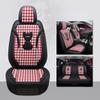 Houndstooth Car Seat Cover Whole Five Seats Fully Surrounded Four Seasons Universal Leather Linen Exclusive Wear-Resistant Comfor