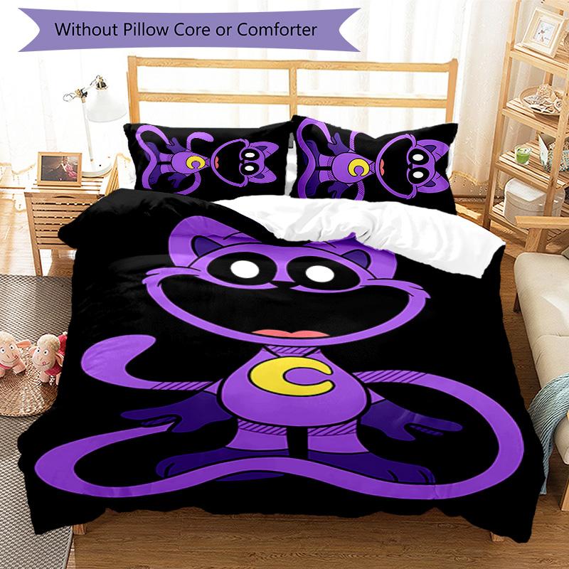 3pcs Poppy Playtime pattern bedding set duvet cover set includes duvet cover &pillowcases, perfect all season bedroom decoration & gift