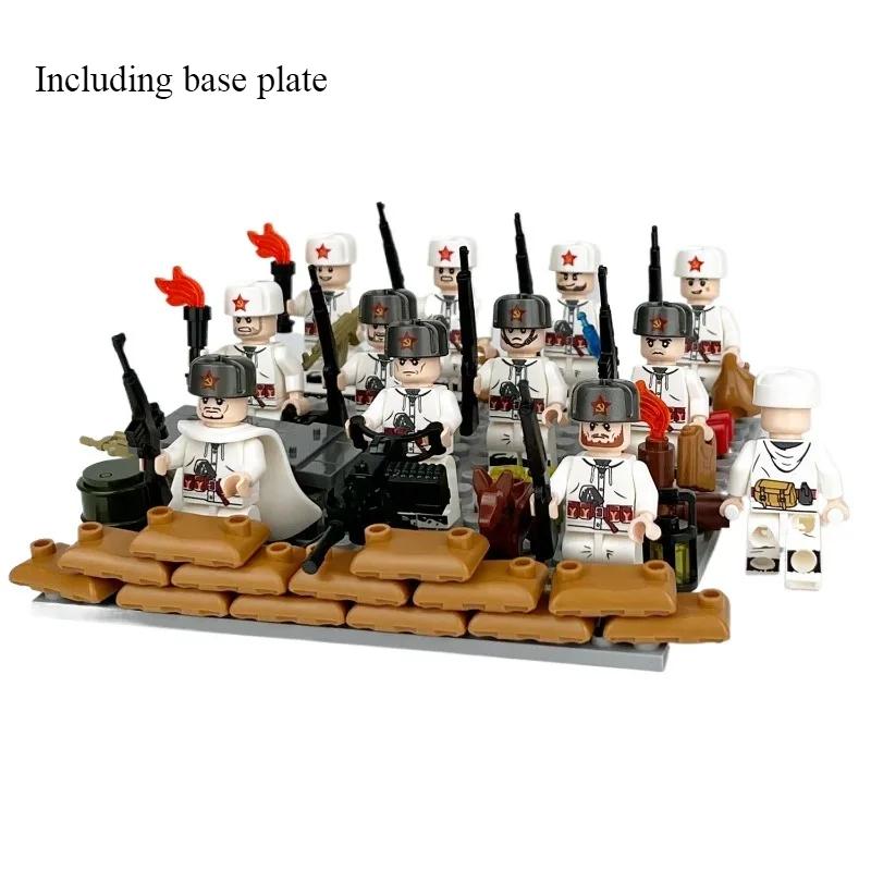 Фигурки солдат Экспедиционного корпуса Красной Армии Второй мировой войны, строительные блоки для траншей, детские игрушки