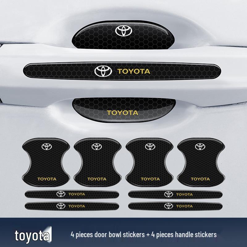 Защитная светоотражающая ромбовидная наклейка на дверную ручку автомобиля - Защита от столкновений и царапин, Черная