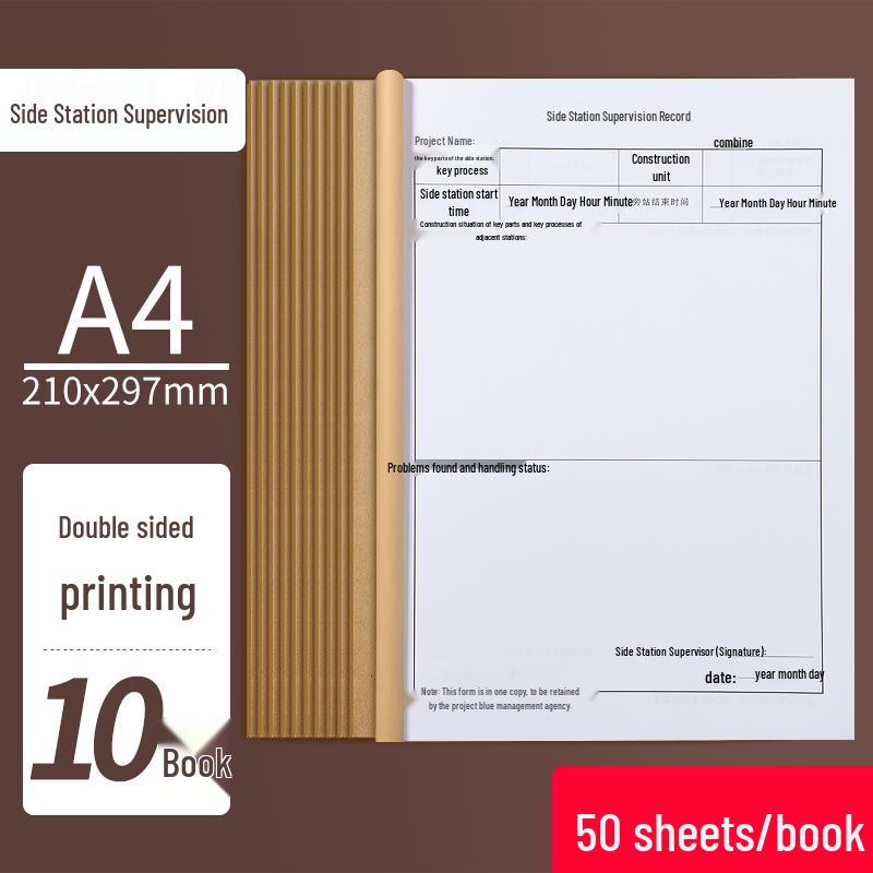 10 A4 Construction Log Notebooks, 16K, Double-Sided, Thickened Engineering Record Books for Construction Site Work