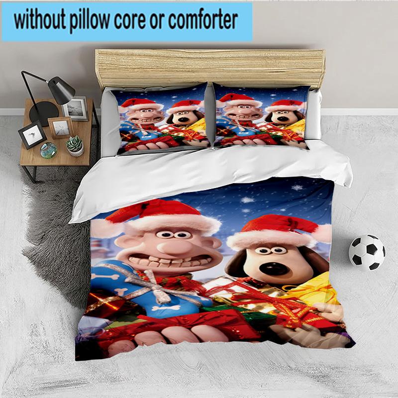 Christmas Party Gromit 3PCS Bedding set,Ideal for 1pc Duvet Cover And 2pcs Pillowcases Perfect for Fan gift,Ideal for Bedroom, Dormitory