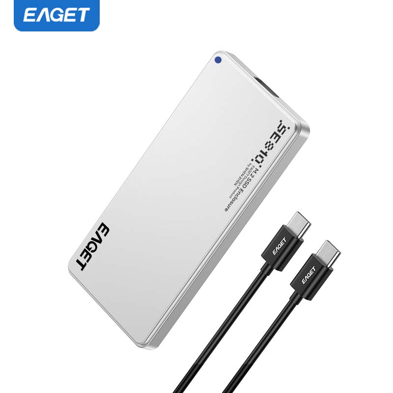 EAGET Ультратонкий SSD-адаптер NVMe M.2, USB 3.2 Gen 2 (10 Гбит/с) к NVMe PCI-E, Поддерживает SSD форм-фактора 2230/2242 (SSD не входит в комплект)