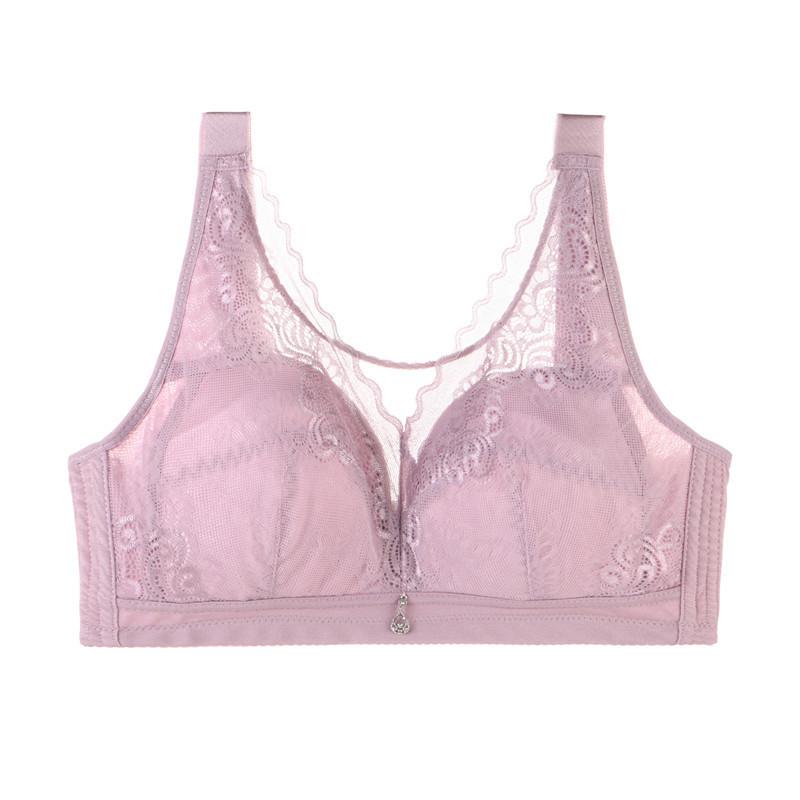 Женское нижнее белье без стали большого размера, тонкий, ультратонкий, с присборенной грудью, против провисания, толстый бюстгальтер мм.