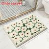 Plush Floor Mat With Cartoon Flower Print Design For Bedroom And Use Bathroom