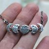 Vintage Moon Phase Pendant Necklace - Creative Jewelry