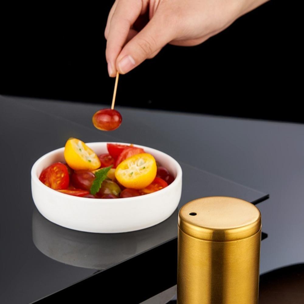 Круглая зубочистка из нержавеющей стали Ведерко для зубочисток Новый держатель для зубочисток для зубов Закуска