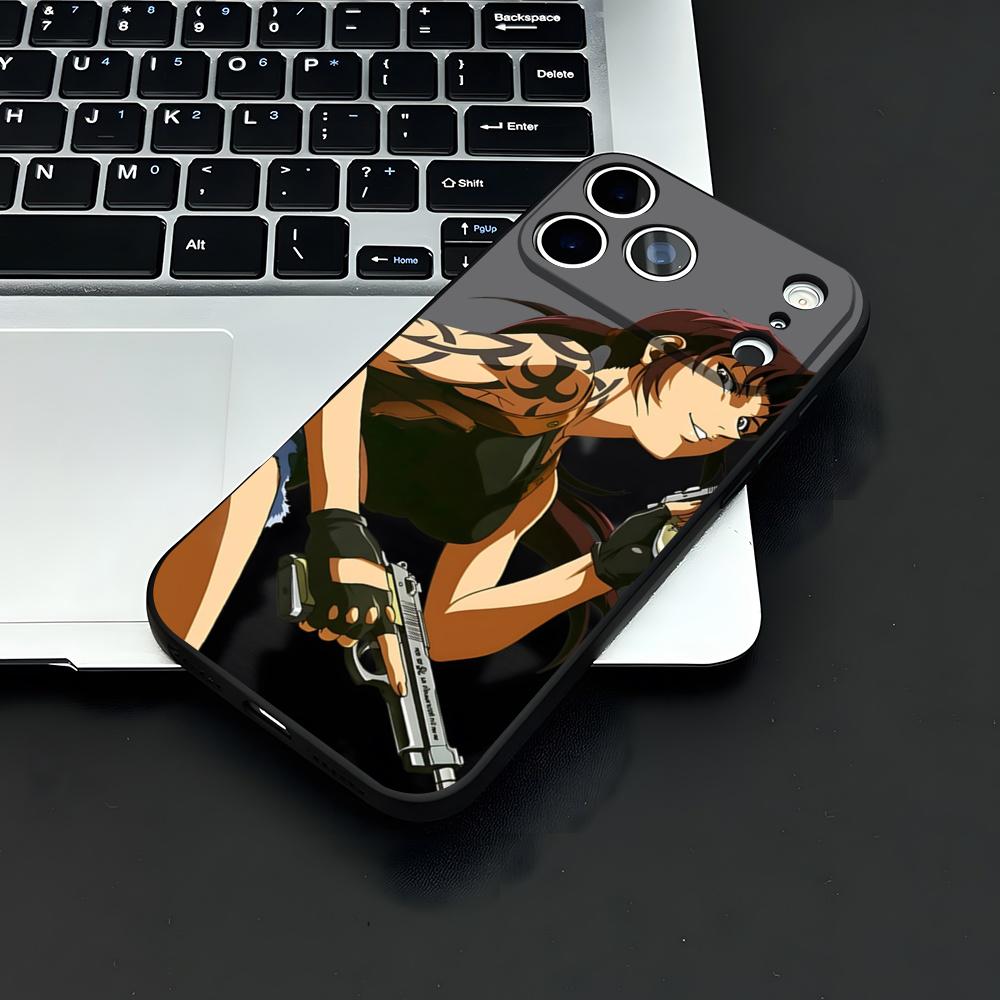 Чехол для телефона Revy B-Black L-Lagoon Для IPhone 17 Air 16 E Pro Max 15 14 13 Mini 12 Pro 11 Max Plus Черный Мягкий