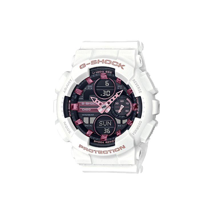G-SHOCK Ретро Модный тренд Стрелочный Трехглазый Единорог Двойной дисплей Спортивный Кварцевый механизм Ремешок из смолы Часы Женские Часы Черный GMA-S140M-7APRD