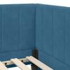 Corner Bed Frame with Mattress and Headboard 2 pcs Blue Velvet