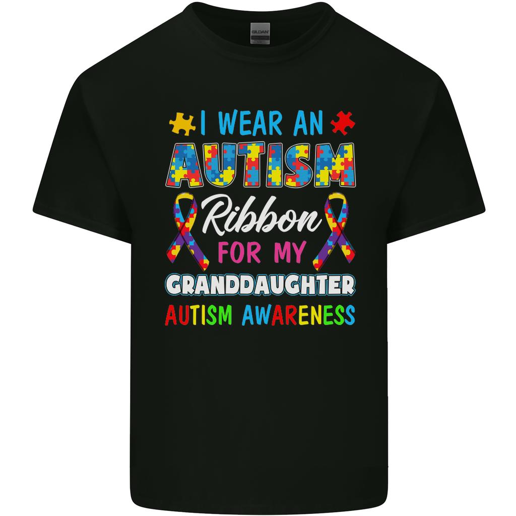 Autism Ribbon For My Granddaughter Autistic Unisexs Light Cotton TShirt