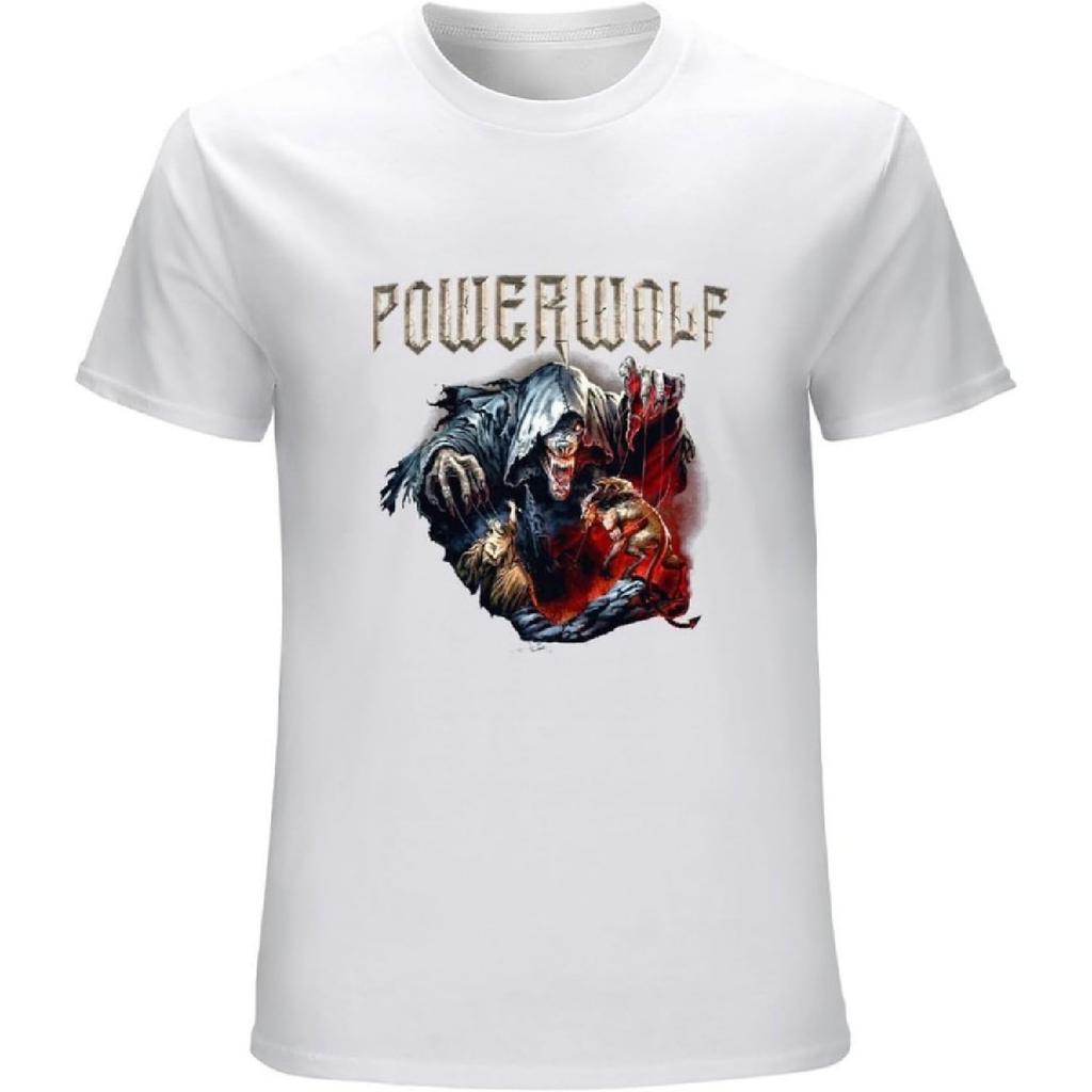 Powerwolf Мужская Модная Хлопковая Футболка Унисекс Подарок Мужская Футболка Белая