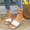 Women's Shoes New Flat-bottomed Cool Slippers Women's Simple Casual Style Solid Color One-word Slippers