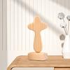 Wooden Cross Decoration with Magnetic Base Handmade Faith Prayer Cross Home Office Bookshelf Desktop Decoration Ornament