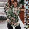 Women's Round Neck Tops Women Casual Pullovers & Long Sleeves Fashion Floral Print O-Neck Pullover Top Blouse T-Shirts Women’s
