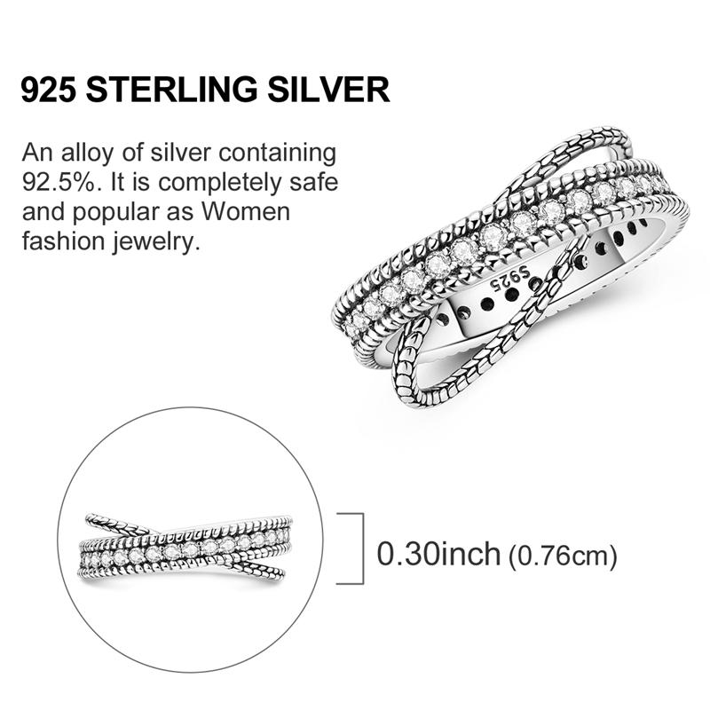 Original Rings 925 Silver Simple Sparkling Heart Bow Dragon Firefly Star Moon Ring for Women Girls Wedding Jewelry Gift