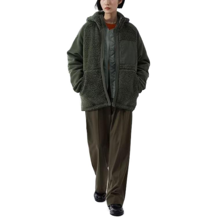 Uniqlo Худи на молнии из флиса унисекс, коллаборация с White Mountaineering, Осень/Зима 2023, оверсайз, 463350-58